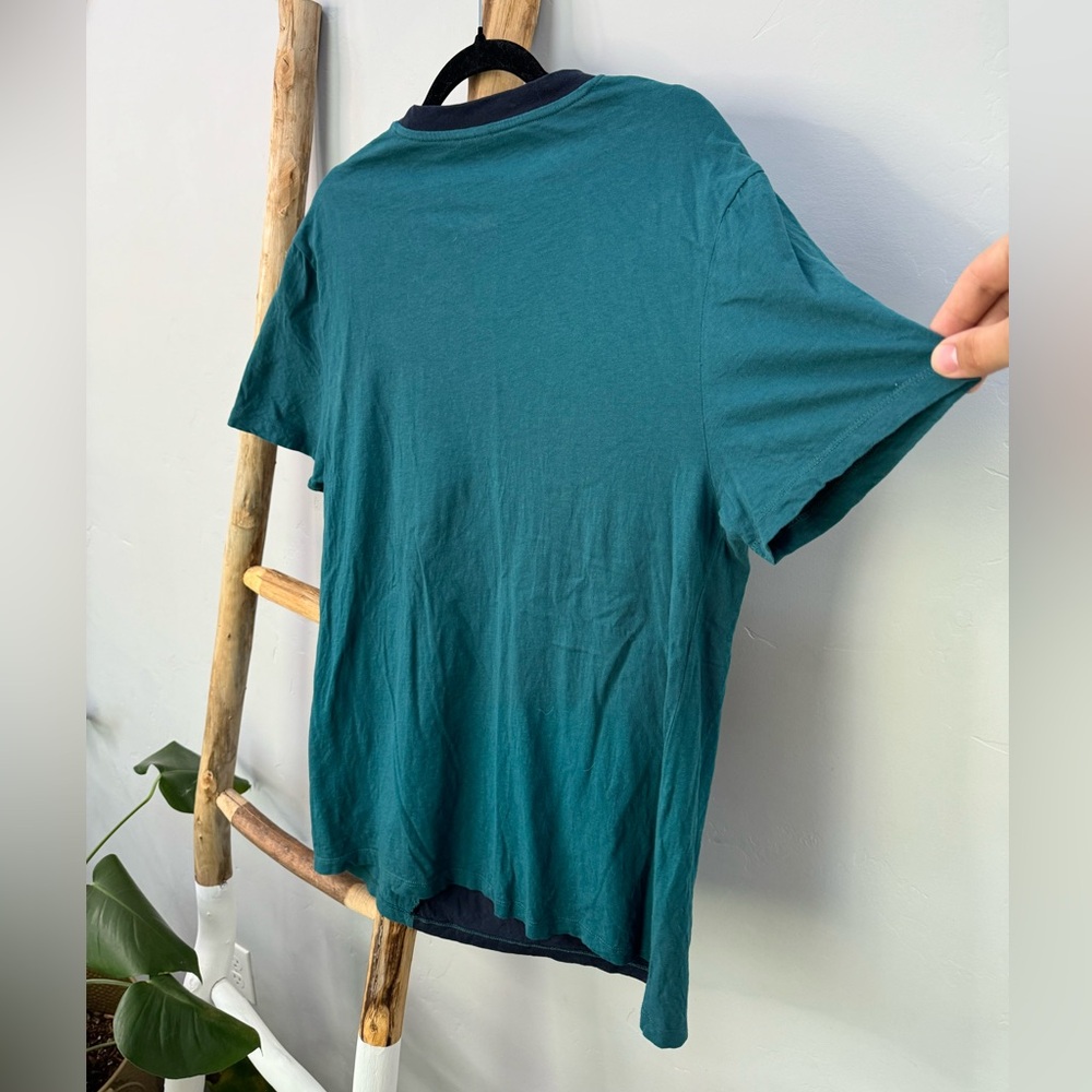 ASOS Navy and Teal Short Sleeve T-shirt - Picture 7 of 7